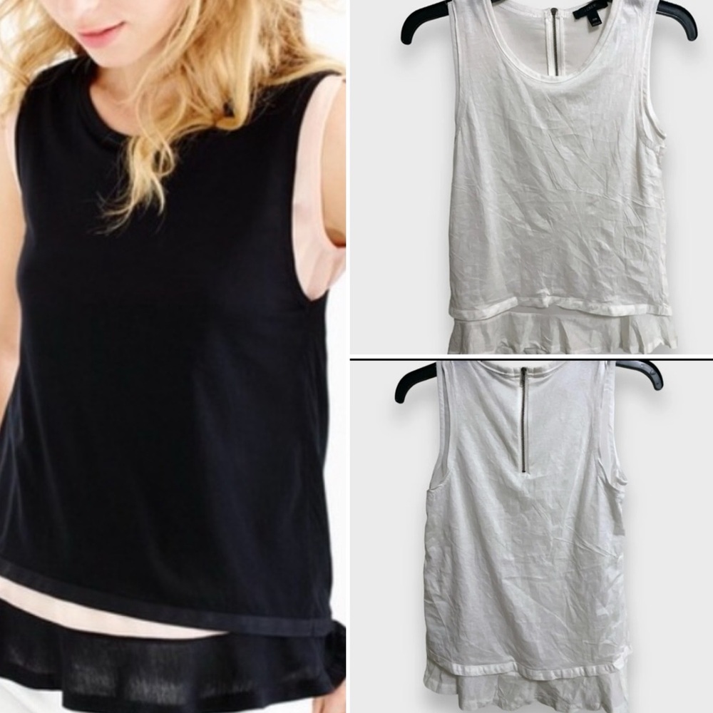 NWOT! J.CREW White Double Hem Chiffon Ruffle Tank XX-Small